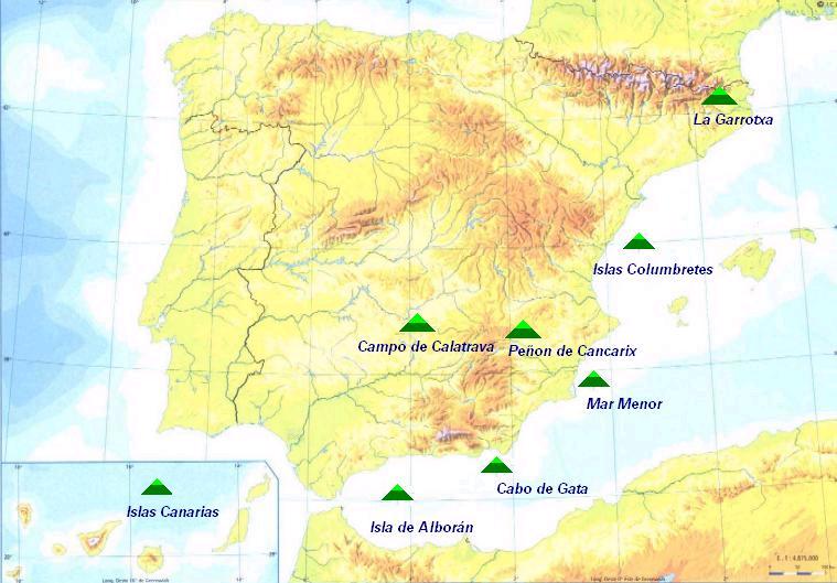 mapa volcanes España