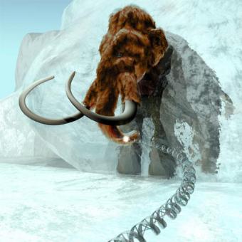 Recreación de un mamut siberiano